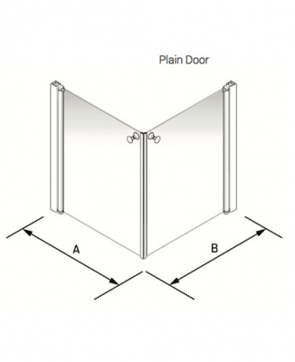 Larenco Corner Half Height Shower Enclosure Plain Doors